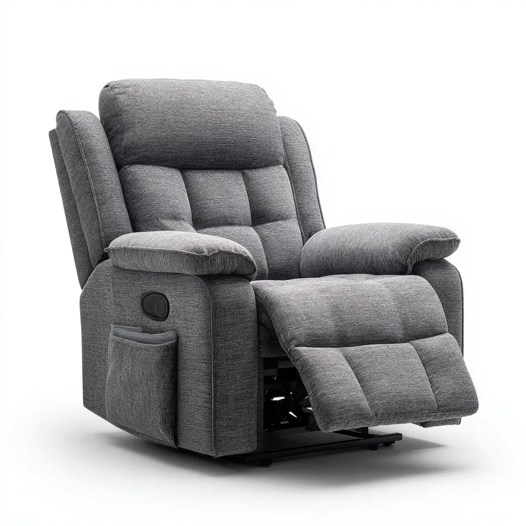 Fauteuil relax-tissu-sponge-104x97x110 cm-gris foncé-style contemporain-Styleero