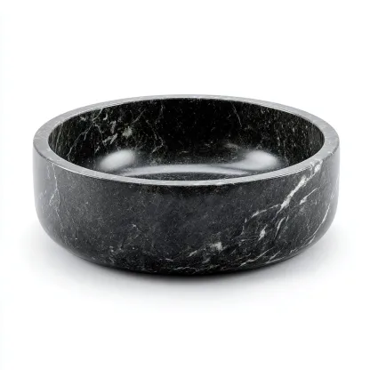 Lavabo - marbre naturel - 44x44x14 cm - vert foncé marbré - design contemporain-Styleero