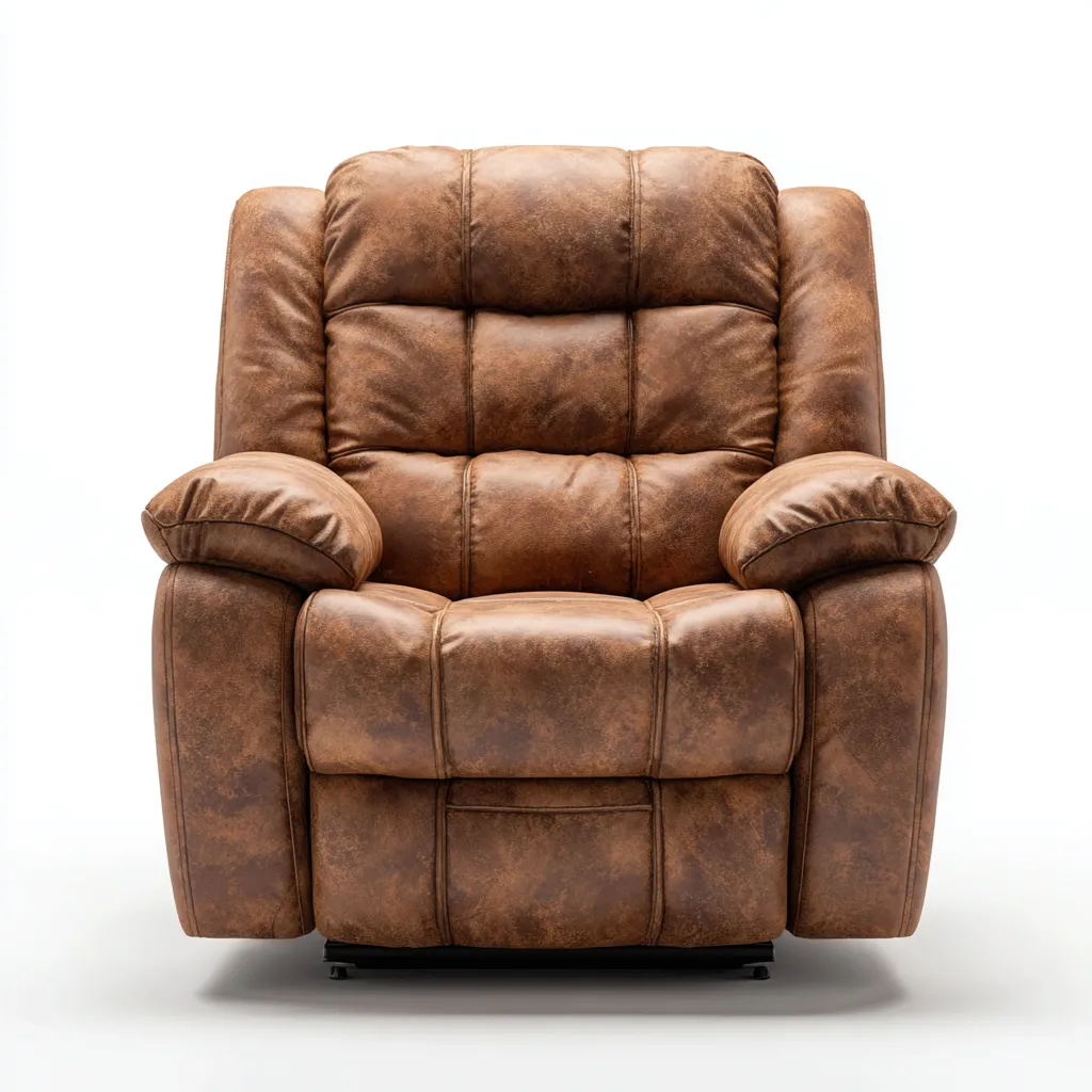 Fauteuil relax-similicuir-104x98x112 cm-marron-design classique-Styleero