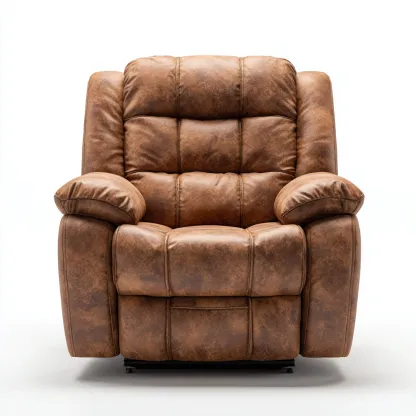 Fauteuil relax-similicuir-104x98x112 cm-marron-design classique-Styleero