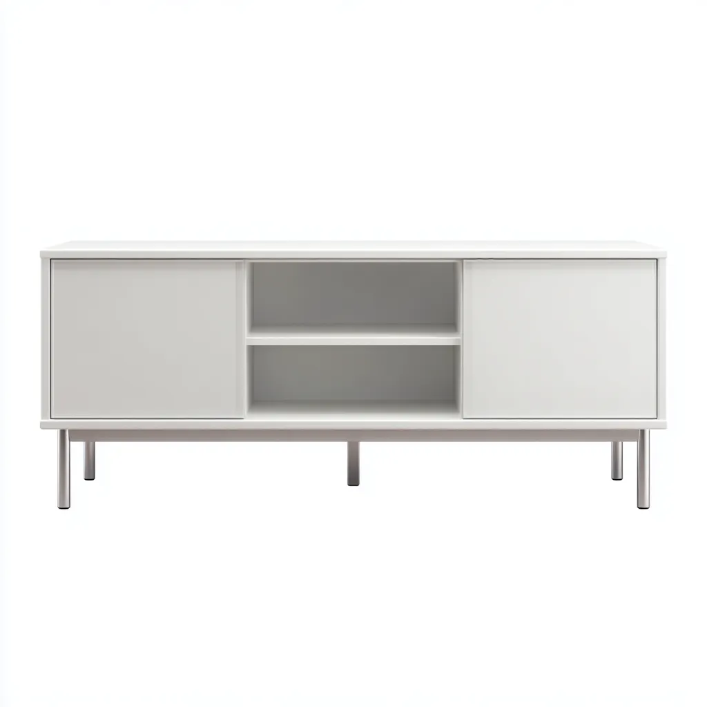 Meuble TV-bois-MDF-130x37x48 cm-blanc-design moderne-Styleero