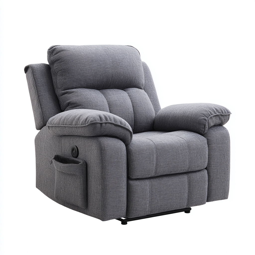 Fauteuil relax-tissu-sponge-103x96x109 cm-gris foncé-style contemporain-Styleero