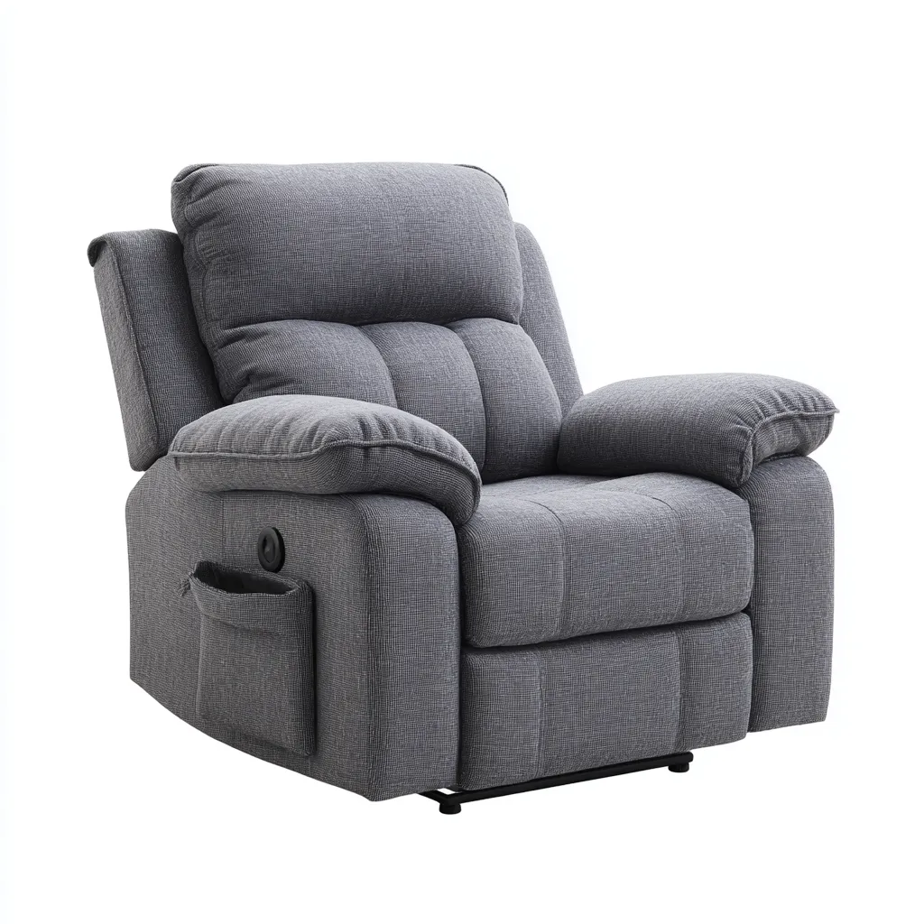 Fauteuil relax-tissu-sponge-103x96x109 cm-gris foncé-style contemporain-Styleero