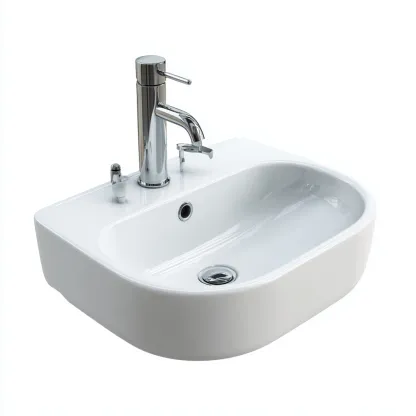 Lavabo - céramique - 55x44x17 cm - blanc - style moderne-Styleero