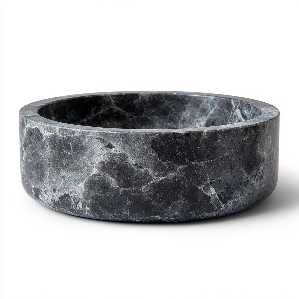 Lavabo - marbre naturel - 44x44x15 cm - gris bleuté - design contemporain-Styleero