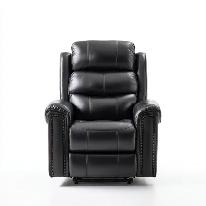 Fauteuil relax-similicuir-100x95x108 cm-noir-design contemporain-Styleero