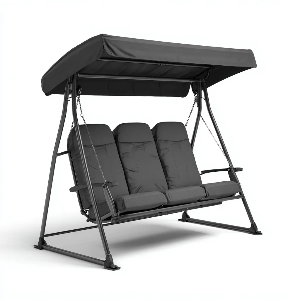 Chaise suspendue-métal-tissu-206x137x175 cm-anthracite-style extérieur-Styleero