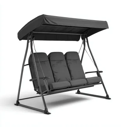 Chaise suspendue-métal-tissu-206x137x175 cm-anthracite-style extérieur-Styleero