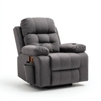 Fauteuil relax-tissu-103x95x111 cm-gris foncé-design contemporain-Styleero