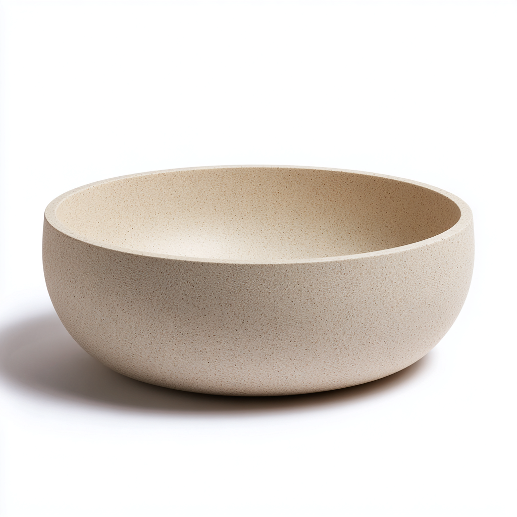 Lavabo - pierre naturelle - 43x43x15 cm - beige - design contemporain-Styleero