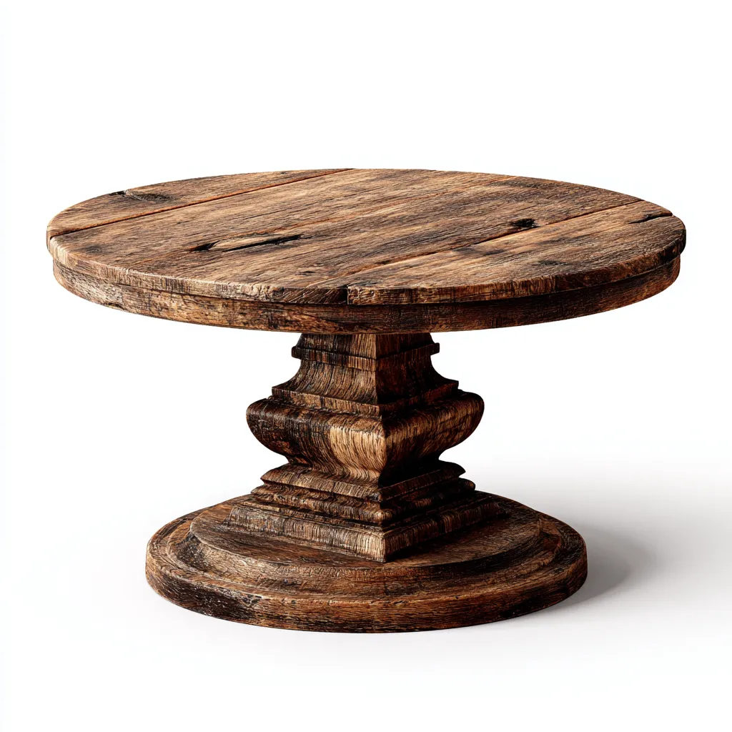 Table basse - bois massif - 95x95x47 cm - brun - style rustique-Styleero