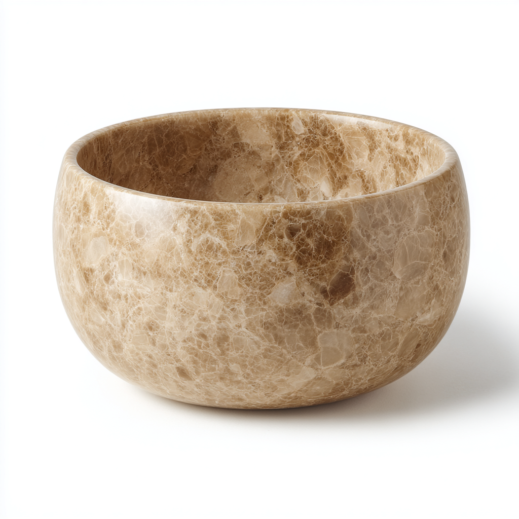 Lavabo - pierre naturelle - 34x34x22 cm - beige marbré - style contemporain-Styleero