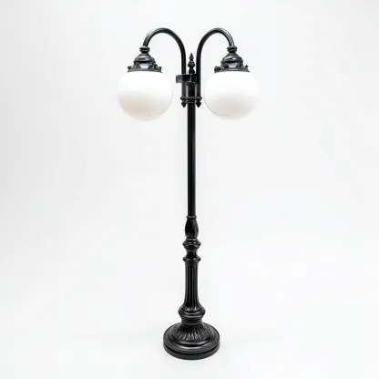 Lampadaire-metal-verre-32x32x165 cm-noir-blanc-classique-Styleero