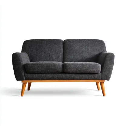 Canapé 2 places-tissu-mousse-162x81x86 cm-gris foncé-style scandinave-Styleero