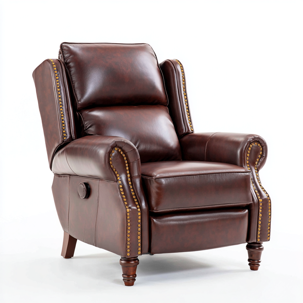 Fauteuil relax-similicuir-98x94x112 cm-marron-design classique-Styleero