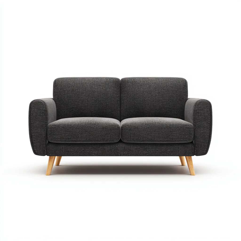 Canapé 2 places-tissu-mousse-158x82x84 cm-gris foncé-style contemporain-Styleero