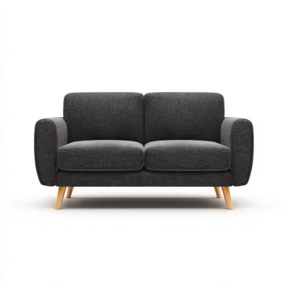 Canapé 2 places-tissu-mousse-158x82x84 cm-gris foncé-style contemporain-Styleero