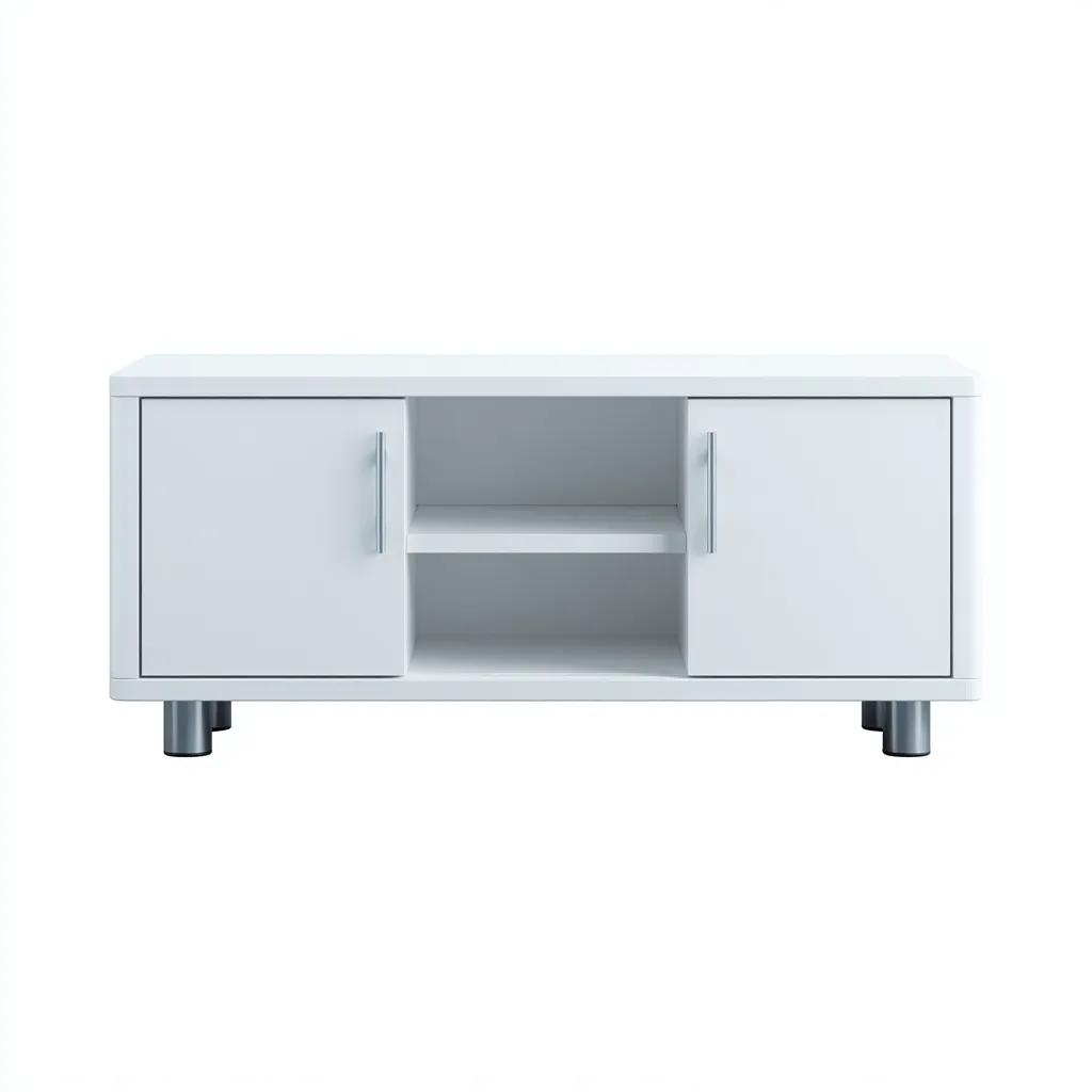 Meuble TV - MDF-métal - 120x39x53 cm - Blanc - style moderne-Styleero