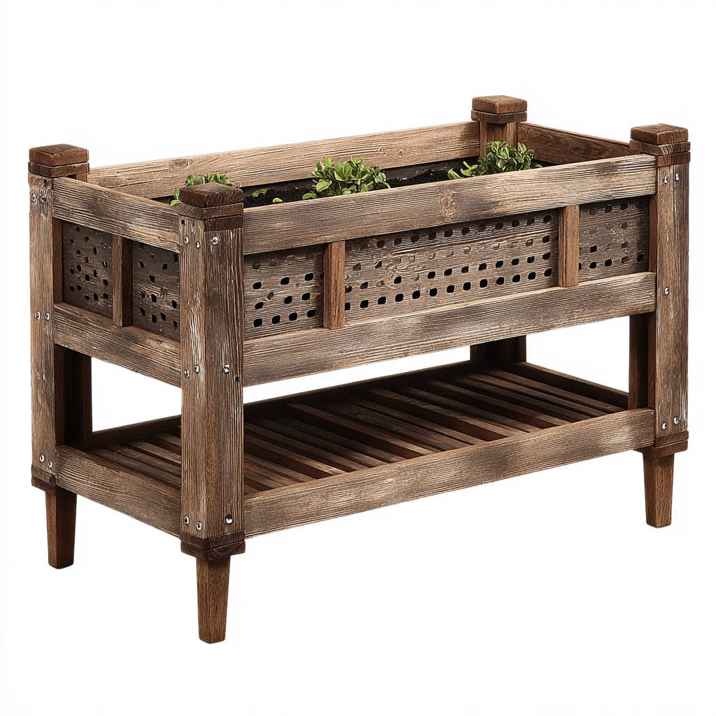 Pots et supports de plantes-bois-92x48x82 cm-brun-style rustique-Styleero