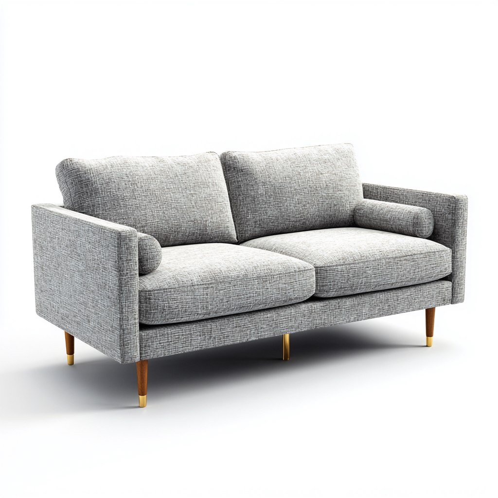 Canapé 2 places-tissu-mousse-164x83x82 cm-gris-style moderne-Styleero