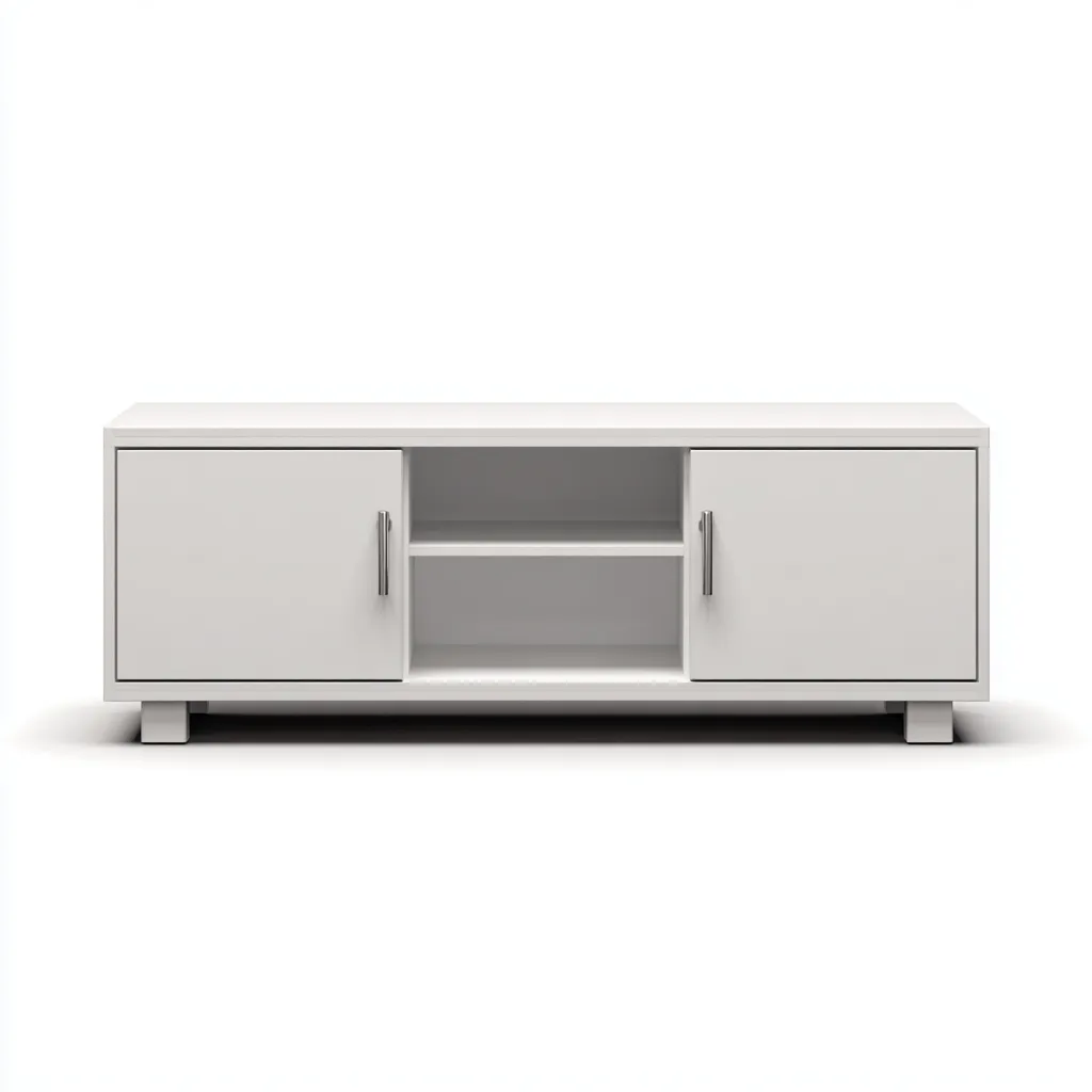 Meuble TV - MDF-métal - 150x40x55 cm - Blanc - style moderne-Styleero