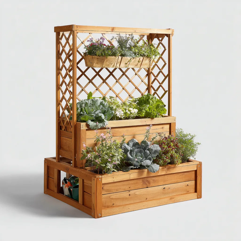 Pots et supports de plantes-bois-149x87x173 cm-brun-style rustique-Styleero