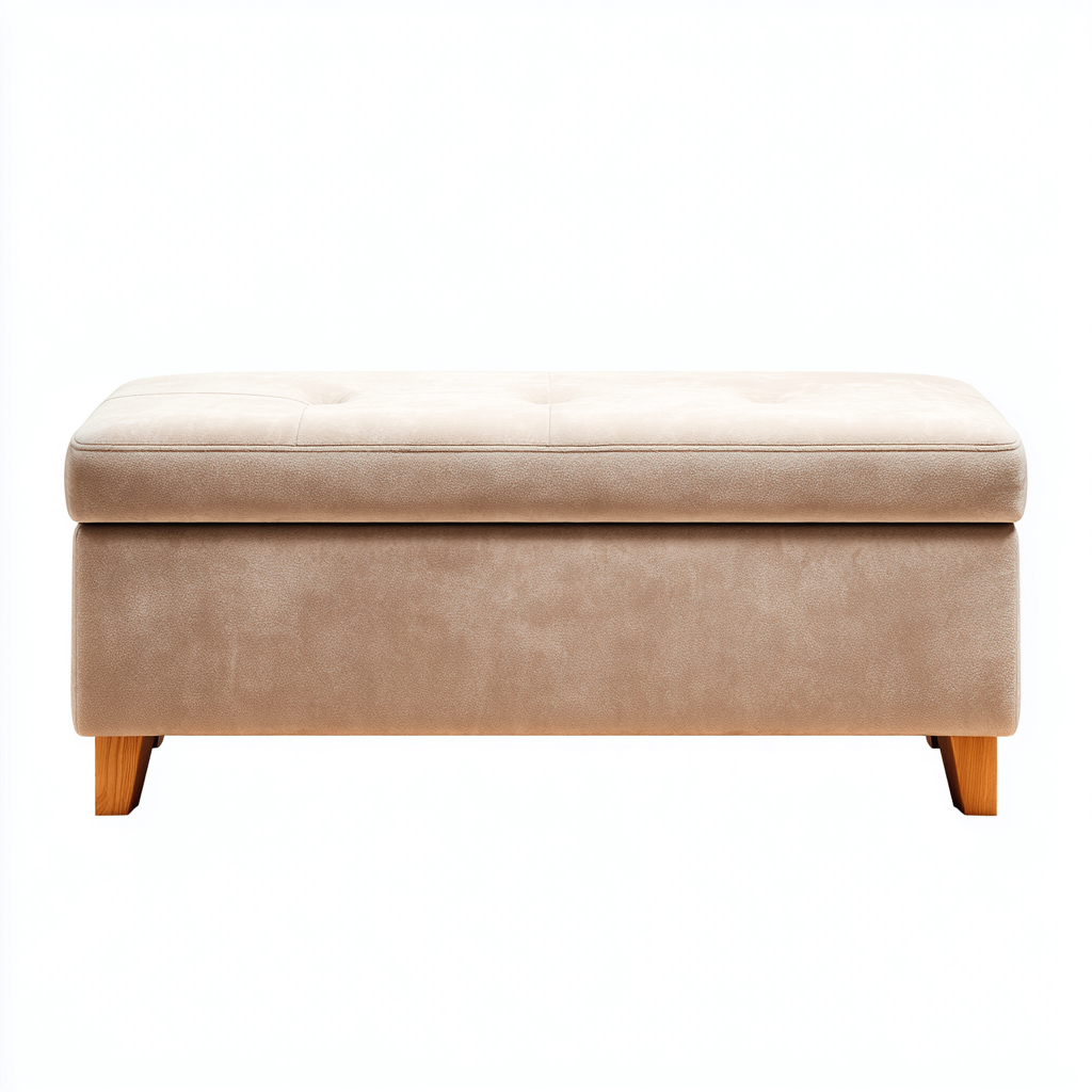 Banc d'entrée - tissu - 100x40x45 cm - beige - style moderne-Styleero
