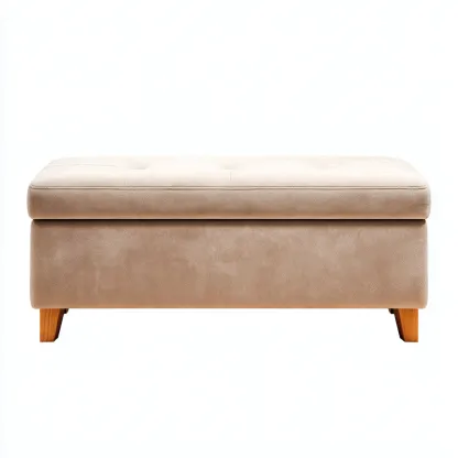 Banc d'entrée - tissu - 100x40x45 cm - beige - style moderne-Styleero
