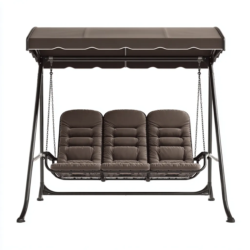 Chaise suspendue - métal-tissu - 194x130x171 cm - brun - moderne-Styleero