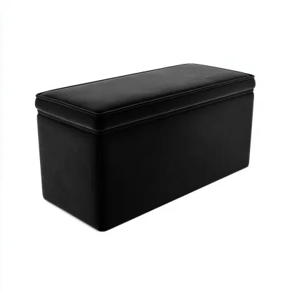 Banc d'entrée - cuir - 80x40x45 cm - noir - style moderne-Styleero