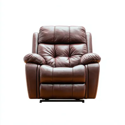 Fauteuil relax-similicuir-102x96x110 cm-marron-design contemporain-Styleero
