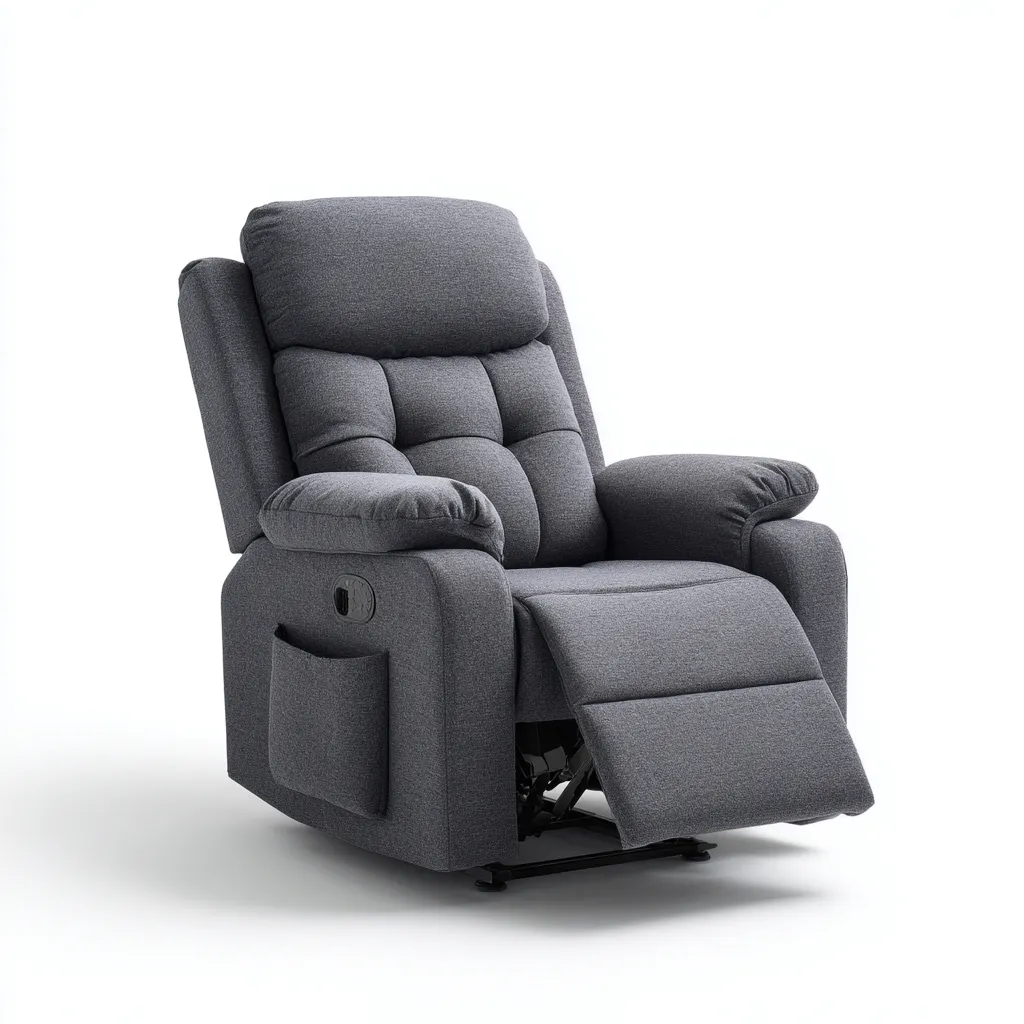 Fauteuil relax-tissu-102x94x110 cm-gris foncé-design contemporain-Styleero