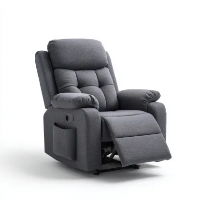 Fauteuil relax-tissu-102x94x110 cm-gris foncé-design contemporain-Styleero