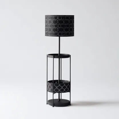 Lampadaire-metal-tissu-36x36x167 cm-noir-noir-moderne-Styleero