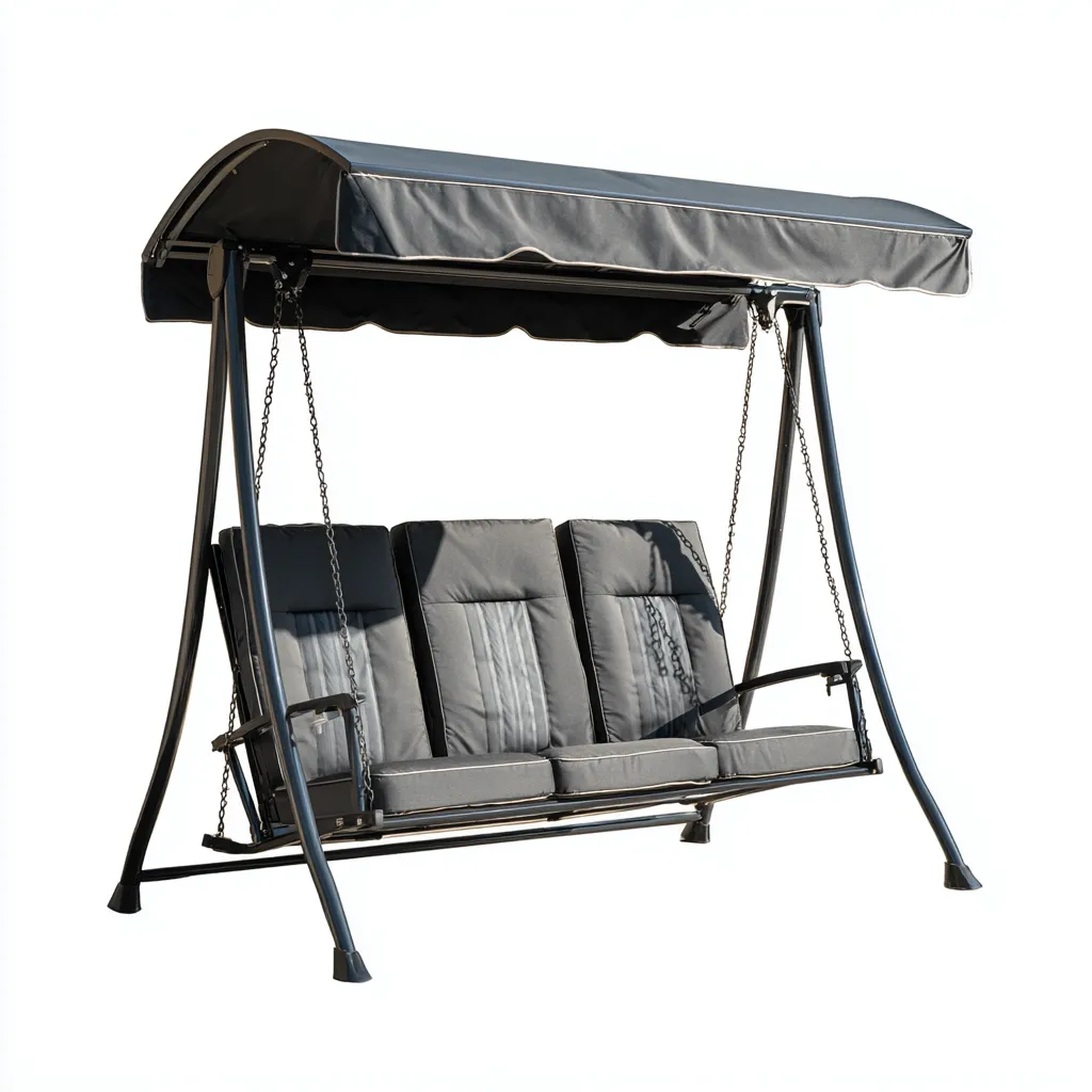 Chaise suspendue - métal-tissu - 197x133x174 cm - gris foncé - moderne-Styleero