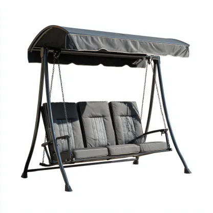 Chaise suspendue - métal-tissu - 197x133x174 cm - gris foncé - moderne-Styleero