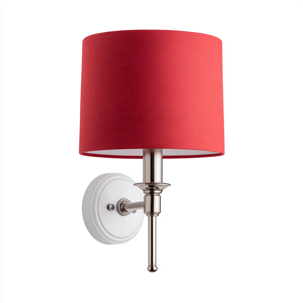 Applique murale-Metal-Tissu-40x18x32 cm-Rouge-Argent-Contemporain-Styleero