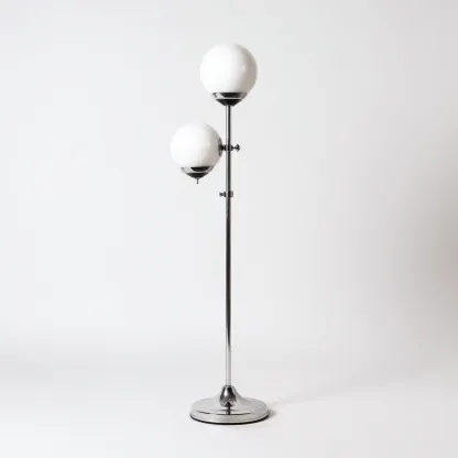 Lampadaire-metal-verre-28x28x168 cm-chrome-blanc-moderne-Styleero