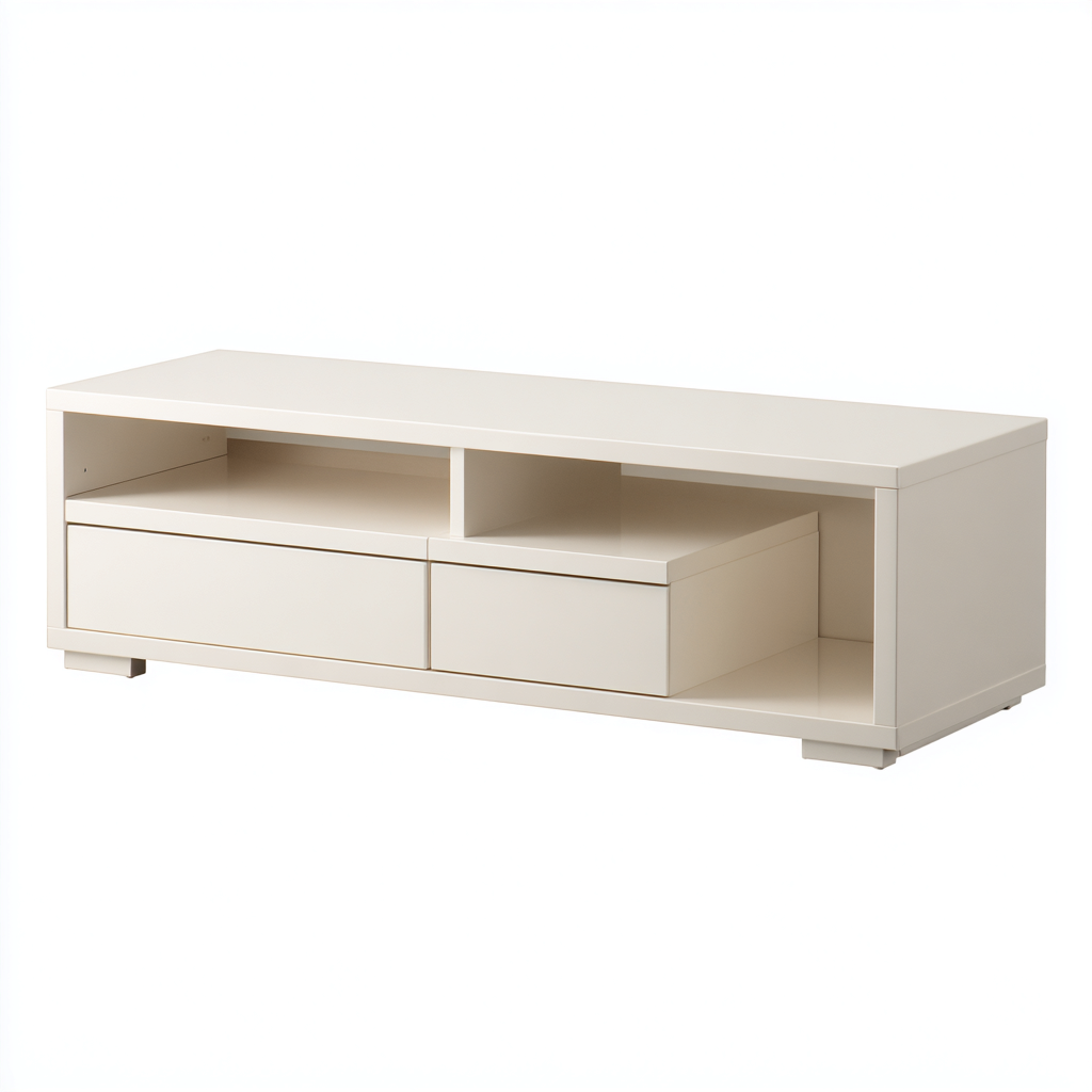Meuble TV - MDF-laqué - 160x42x48 cm - Blanc - style moderne-Styleero