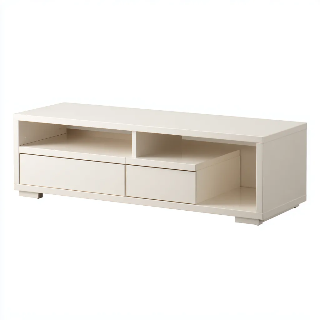 Meuble TV - MDF-laqué - 160x42x48 cm - Blanc - style moderne-Styleero