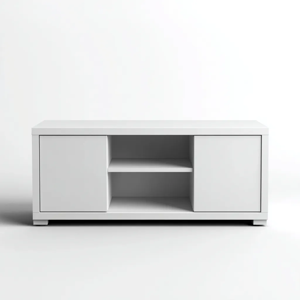 Meuble TV-bois-MDF-125x38x46 cm-blanc-design moderne-Styleero