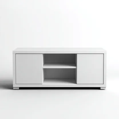 Meuble TV-bois-MDF-125x38x46 cm-blanc-design moderne-Styleero