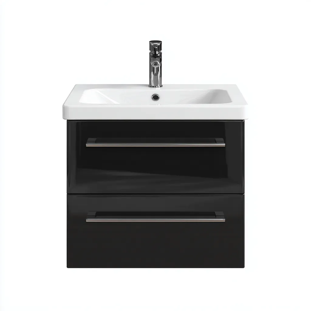 Meuble vasque-bois-62x45x54 cm-noir-design contemporain-Styleero