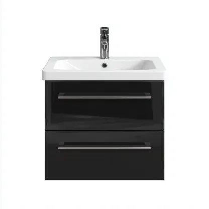 Meuble vasque-bois-62x45x54 cm-noir-design contemporain-Styleero