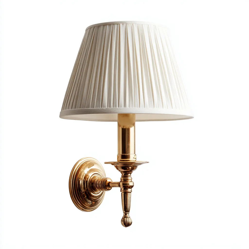 Applique murale-Métal-Tissu-21x18x34 cm-Or-Blanc-Style classique-Styleero