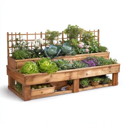 Pots et supports de plantes-bois-185x80x130 cm-brun-style rustique-Styleero