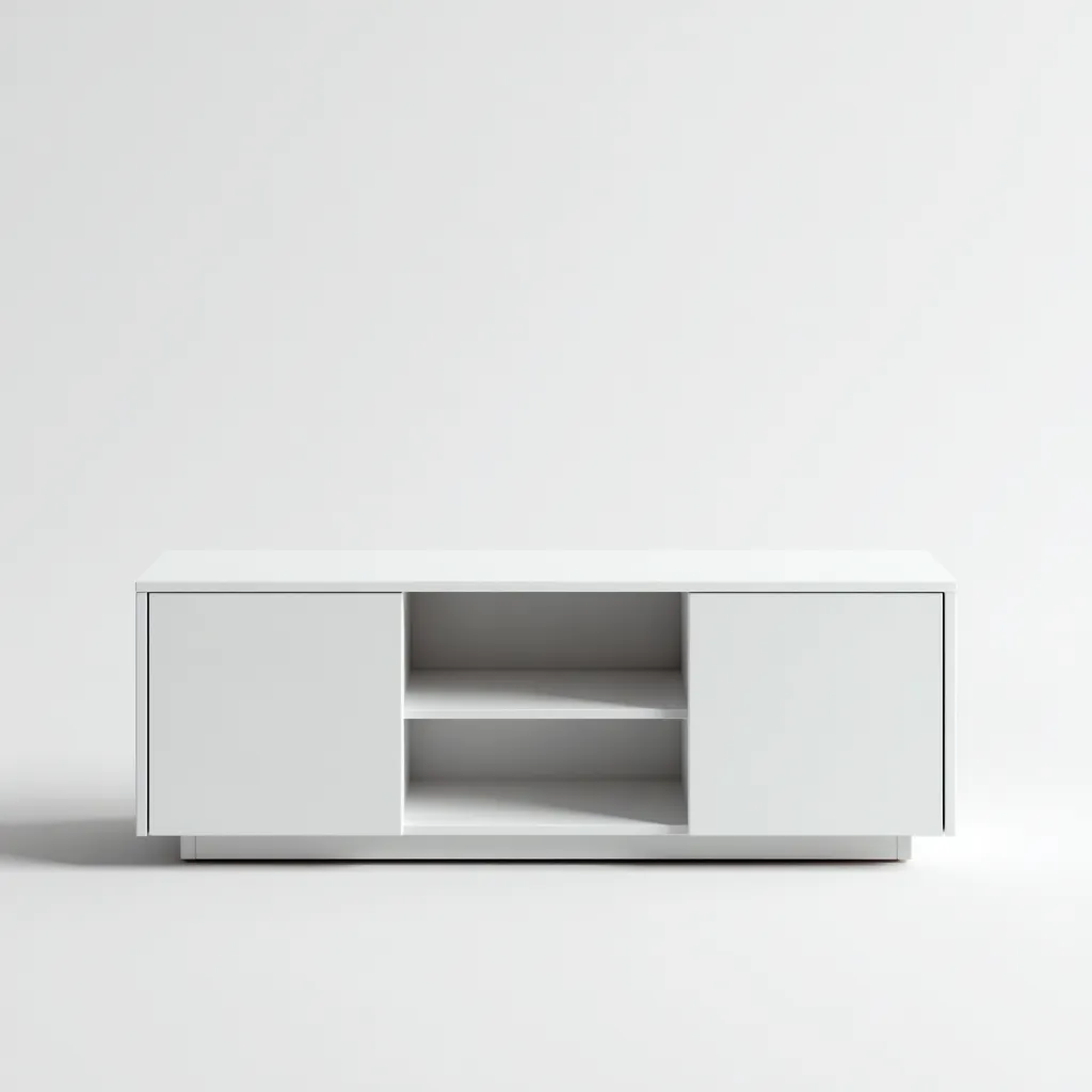 Meuble TV - MDF - 158x41x54 cm - Blanc - style moderne-Styleero
