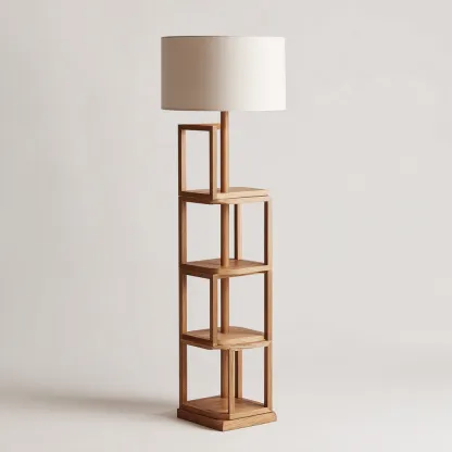 Lampadaire-bois-tissu-39x39x172 cm-chene-blanc-moderne-Styleero