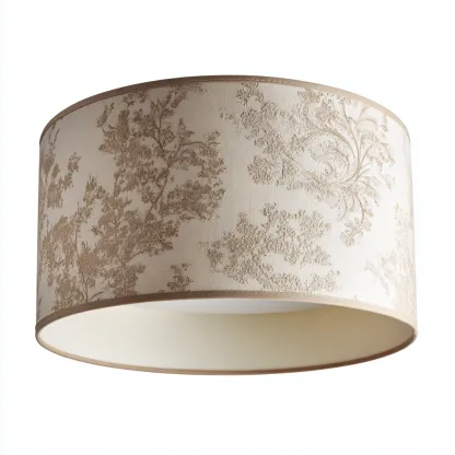 Plafonnier - Tissu - Métal - 38x38x18 cm - Beige - Classique-Styleero