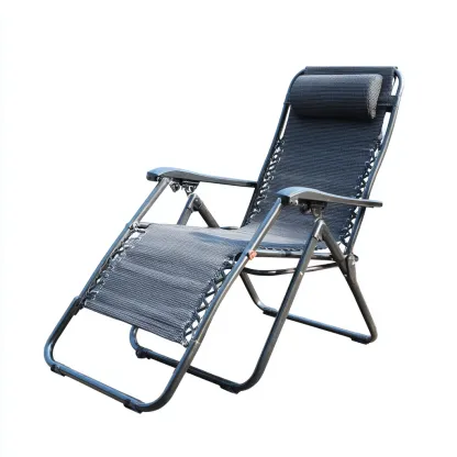 Chaise longue - acier-textilène - 182x56x110 cm - noir - style moderne-Styleero